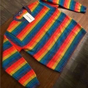 ACNE STUDIOS Rainbow striped wool sweater sz L